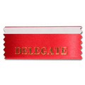 1-5/8"x4" Horizontal Stock Title Ribbon W/ Tape (Delegate)